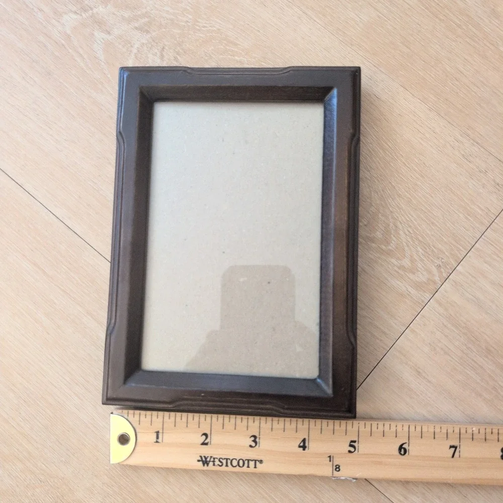 Dark Brown Wood Picture Frame 4x6 Tabletop Wall Mount Portrait Landscape Decor